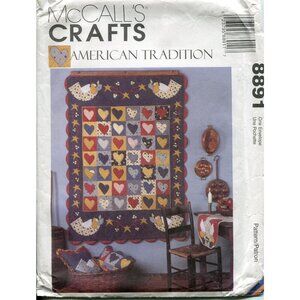 McCalls 8891 American Tradition Craft Pattern For Quilts Wall Hangings Stockings